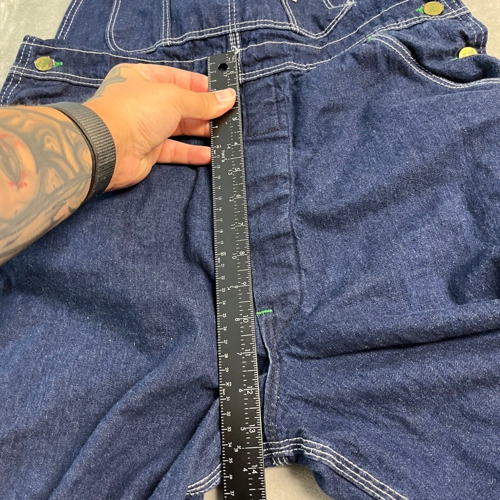 Vintage Pointer Brand Denim Overalls Mens 33x30 Blue Bib Workwear USA Made - Picture 5 of 14